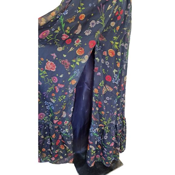 MAC DUGGAL Navy One Shoulder Cutout Floral Gown Floral Prom Formal Dress Size 0 - Picture 15 of 16